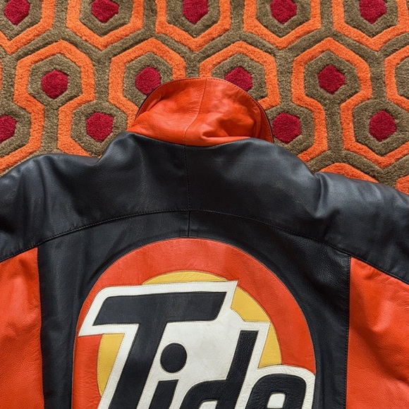 MAKE OFFER! Tide Racing Team Leather Jacket Men's Small/Med coat - Picture 9 of 11